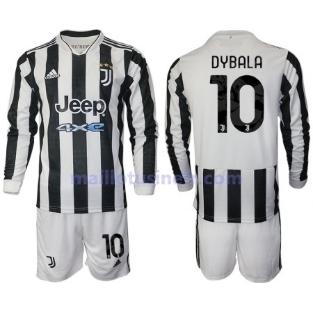 Maillot de Foot Juventus Dybala 10 Domicile 2021-22 Manches Longues - Enfant